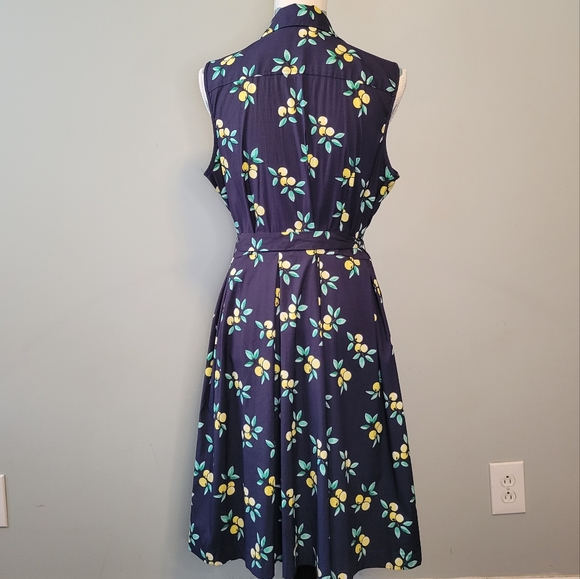 Charter Club Sleeveless Lemon Print Button Up Dress Size 12 - Picture 7 of 11